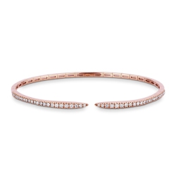 18k rose gold rigid bracelet with diamonds 
