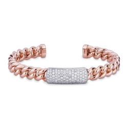18k rose gold semirigid bracelet with diamonds
