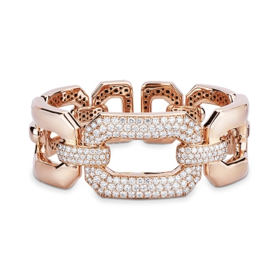 Iced Out Bracelet Rose Gold and Diamonds