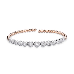 white and rose gold bracelet with diamonds