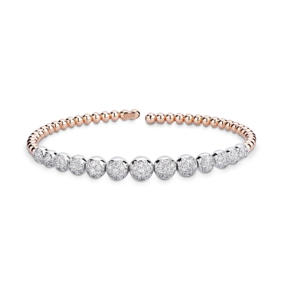 white and rose gold bracelet with diamonds
