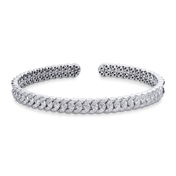 Spring groumette bracelet in white gold 18k with diamonds