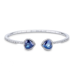 18k white gold bracelet with 2 sapphires and diamonds