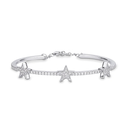 Diamond star bracelet in white gold