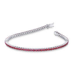 Wire top tennis bracelet with rubies