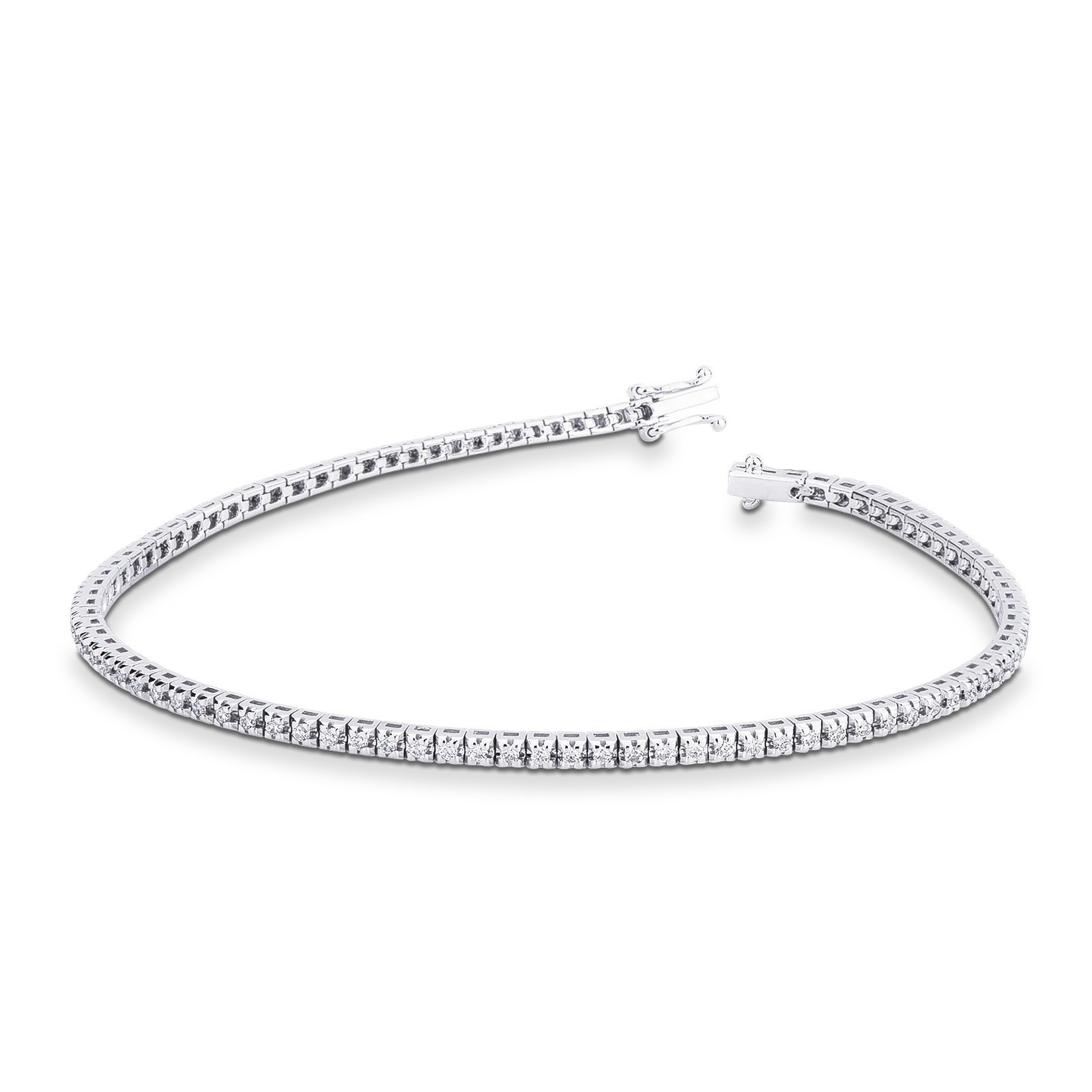 Bracciale Tennis In Oro Bianco 18k Con Diamanti Neri E Bianchi Punte Bracciale Tennis In Oro Bianco 18k Con Diamanti Neri E Bianchi Punte