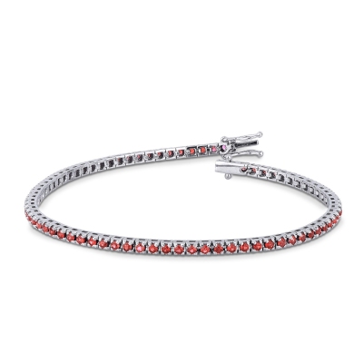 18k white gold tennis bracelet with rubies