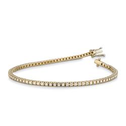 18k yellow gold tennis bracelet with diamonds