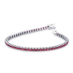 Pyramid top style ruby tennis bracelet