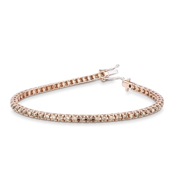 Bracciale tennis in oro rosa 750 con diamanti brown