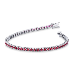 Pyramid top tennis bracelet with rubies