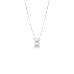Collana punto luce grande in oro bianco 18k con diamante