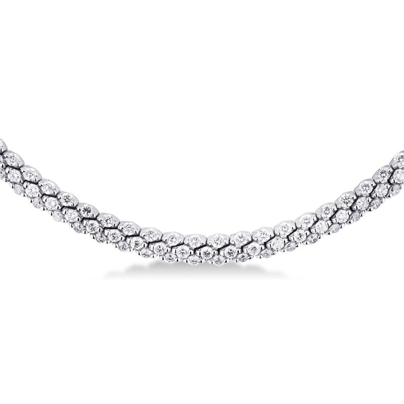 Diamond rope tennis necklace in 18k white gold