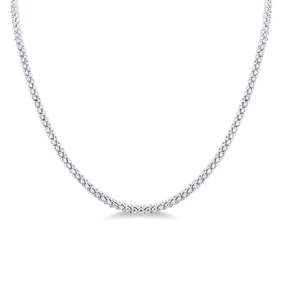 Diamond rope tennis necklace in 18k white gold