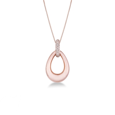 Necklace in rose gold 18k with diamonds