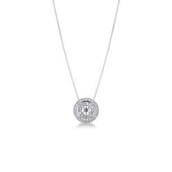 Necklace in white gold 18k with diamonds