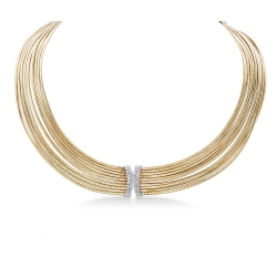 Fancy Wires necklace in 18k yellow and white gold with diamonds