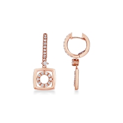 18k rose gold drop earrings with diamonds 