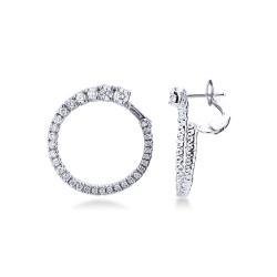 18k white gold hoop earrings with diamonds 