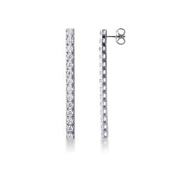 Diamond drop tennis earrings in 18k white gold