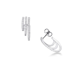 Diamond Earrings for Women 750 White Gold 