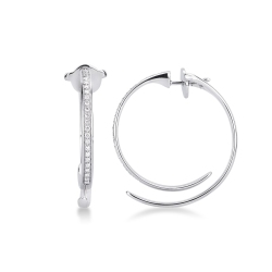 Diamonds Hoop Earrings 750 White Gold