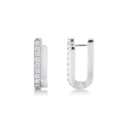 Oval earrings in white gold and diamonds