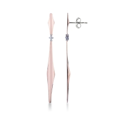 White and rose gold 18k drop earrings with diamonds