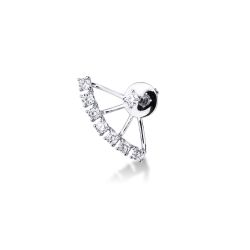 Fancy single earring with diamonds