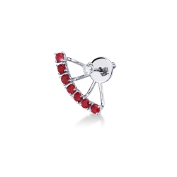 Fancy single earring with rubies