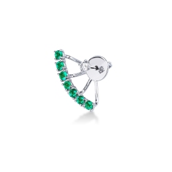 Fancy single earring with emeralds