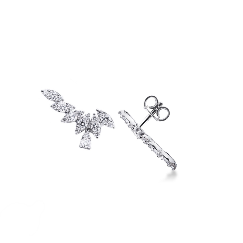 Earrings in white gold 18k with diamonds