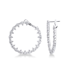 Hoops in white gold 18k with diamonds 