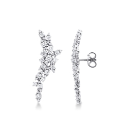 White gold 18k drop earrings with diamonds 
