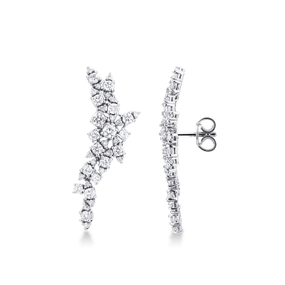 White gold 18k drop earrings with diamonds 