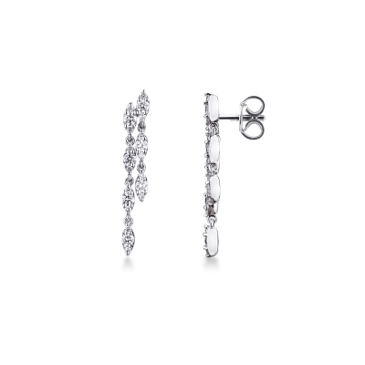 18k white gold pendant earrings with diamonds