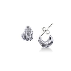 Fancy earrings in 18k white gold with diamonds