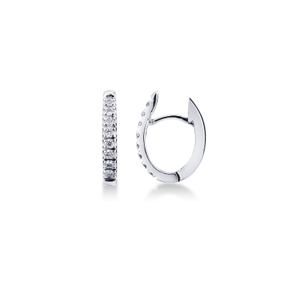 18k white gold oval earrings with diamonds 