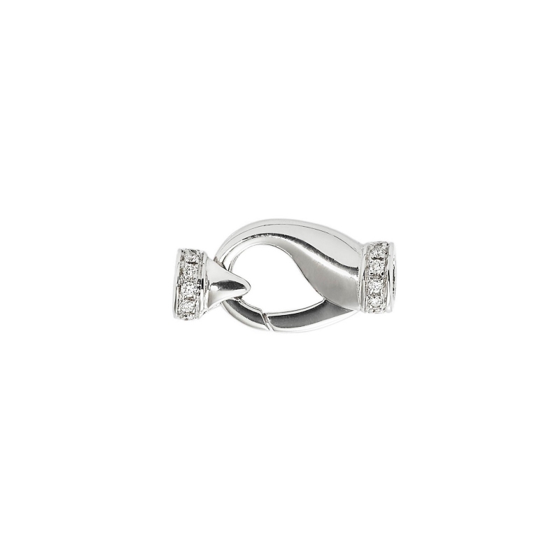 18k white gold lobster claw closure for pearl necklace