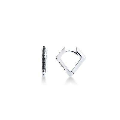 White gold 18k rhombus black diamonds and burnished tips 