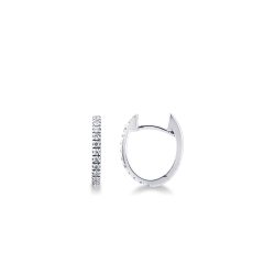 18k white gold oval earrings with diamonds 