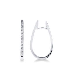 Oval diamonds earrings in white gold 18k