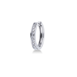 Hoop single earring with diamonds 