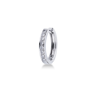 Hoop single earring with diamonds 