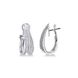 18k white gold hoop earrings with diamonds 