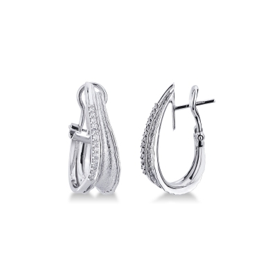 18k white gold hoop earrings with diamonds 