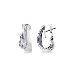 Fancy clip earrings in 18k white gold with diamonds 