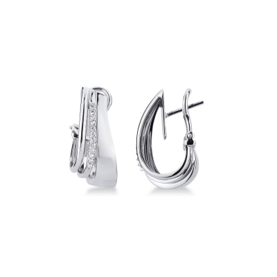 Fancy clip earrings in 18k white gold with diamonds 