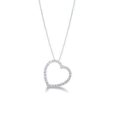 Inclined heart silhouette with diamonds