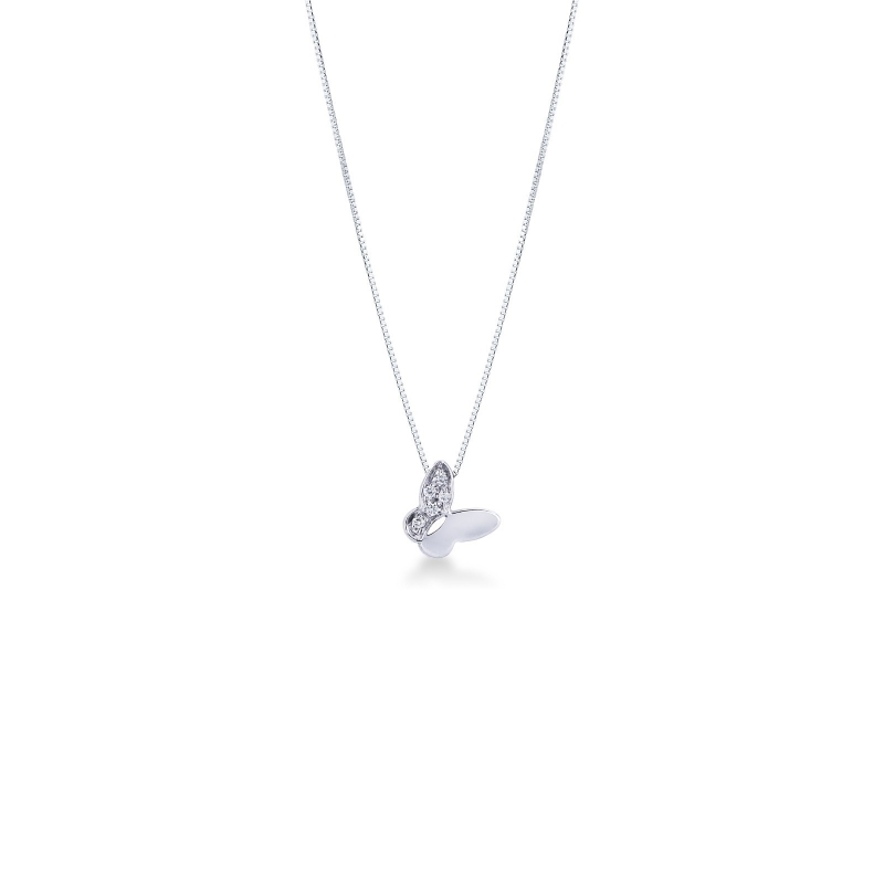 Butterfly pendant with a wing full of diamonds